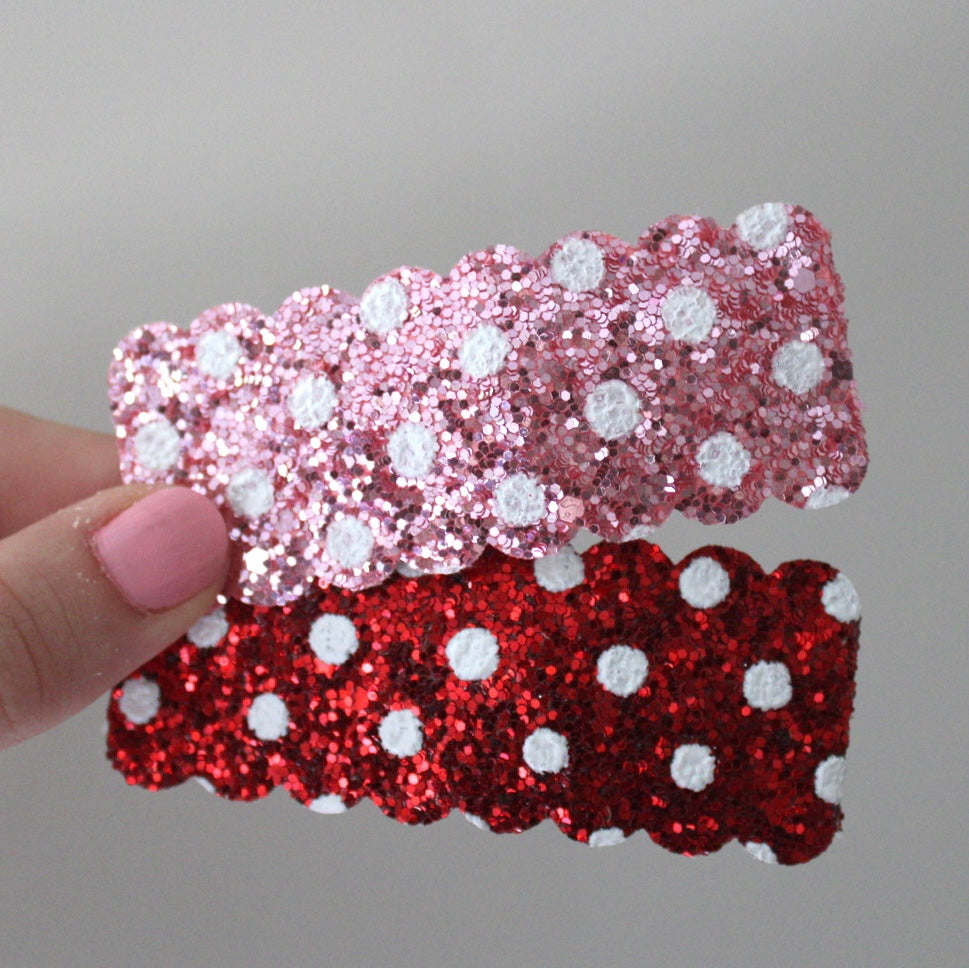 Glitter polkadot snap clip